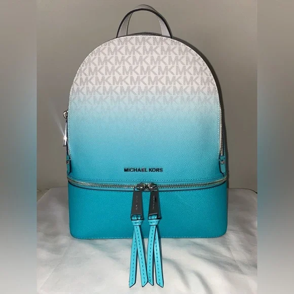 Michael Kors ocean blue Ombre Backpack Hudson Ombré Logo Backpack in BRT WT/ON BL - Sale | Michael  main image 3